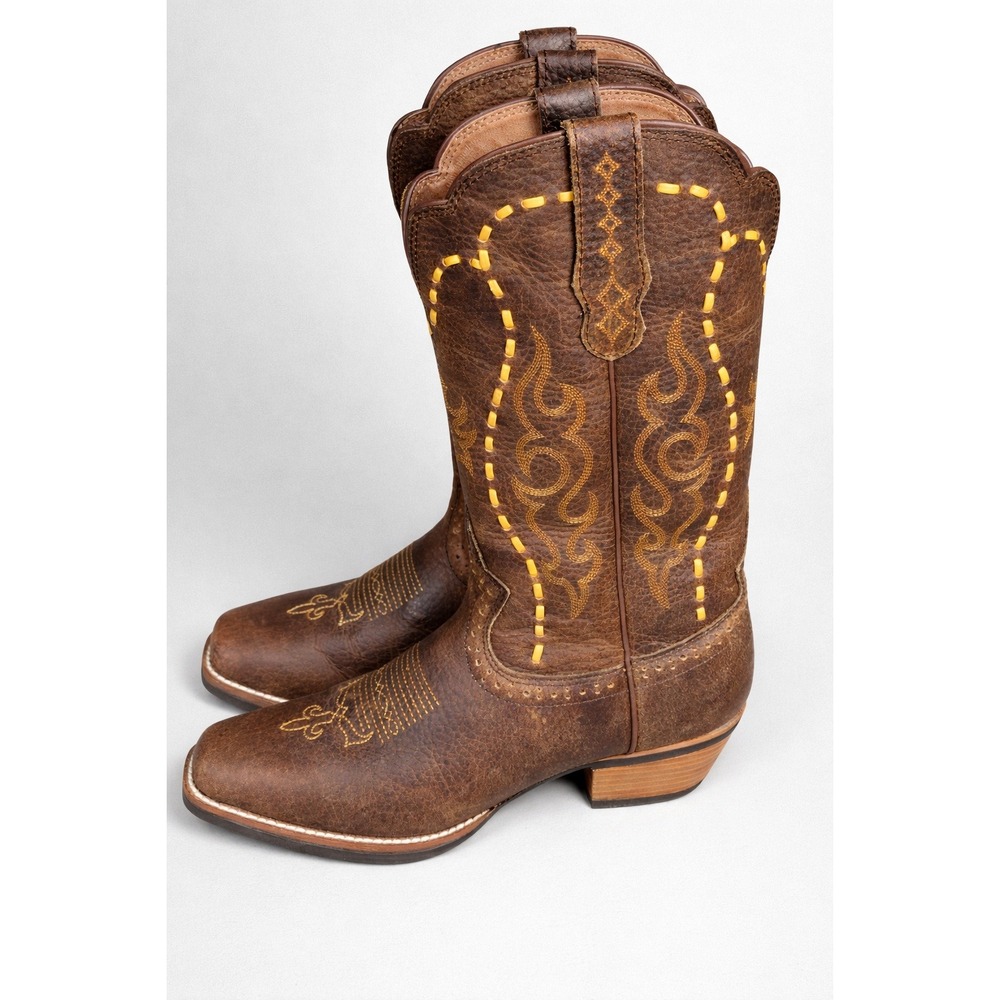 Justin Men's 8.5 Brown‎ Leather Cowboy Boots Western Ranchwear